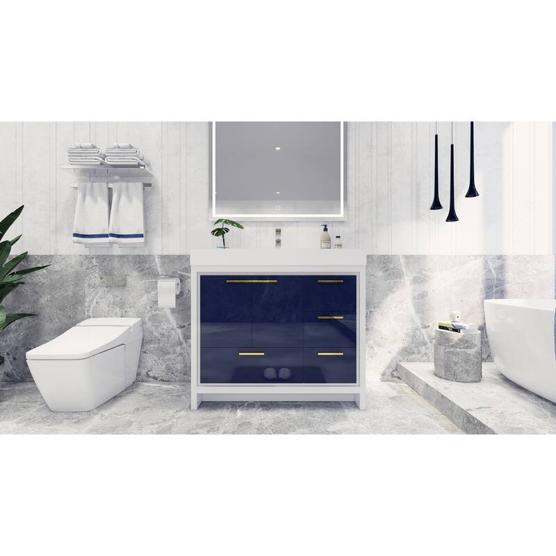 Dove 42'' Freestanding Vanity with Reinforced Acrylic Sink