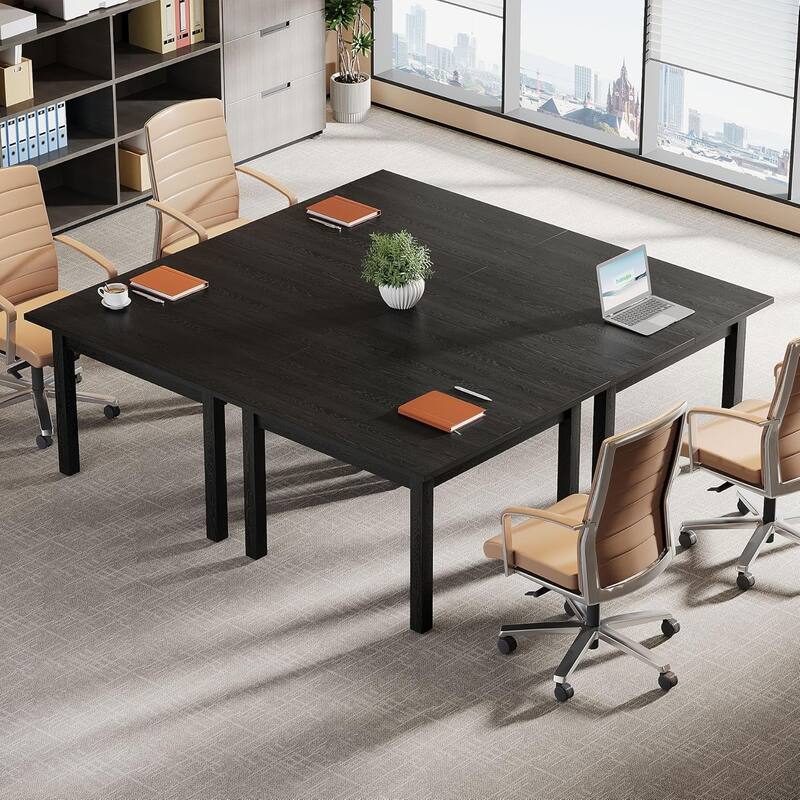 Modern Minimalist Wood 4-Person Square Conference Table/Desk for Meeting Room Seminar Room Boardroom