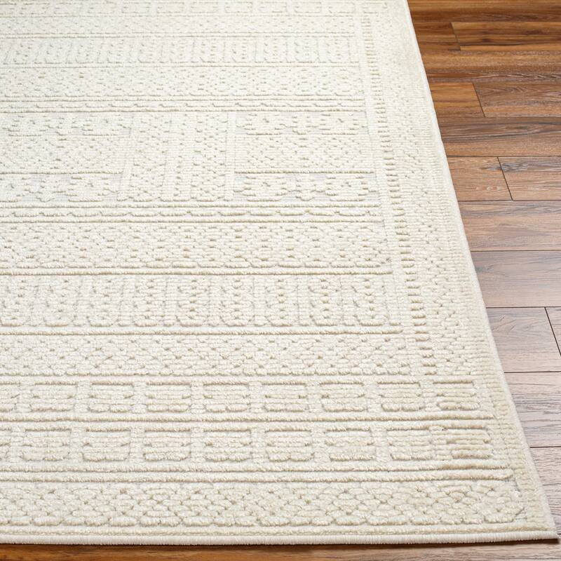 Livabliss Garrick Striped Border Machine Washable Area Rug