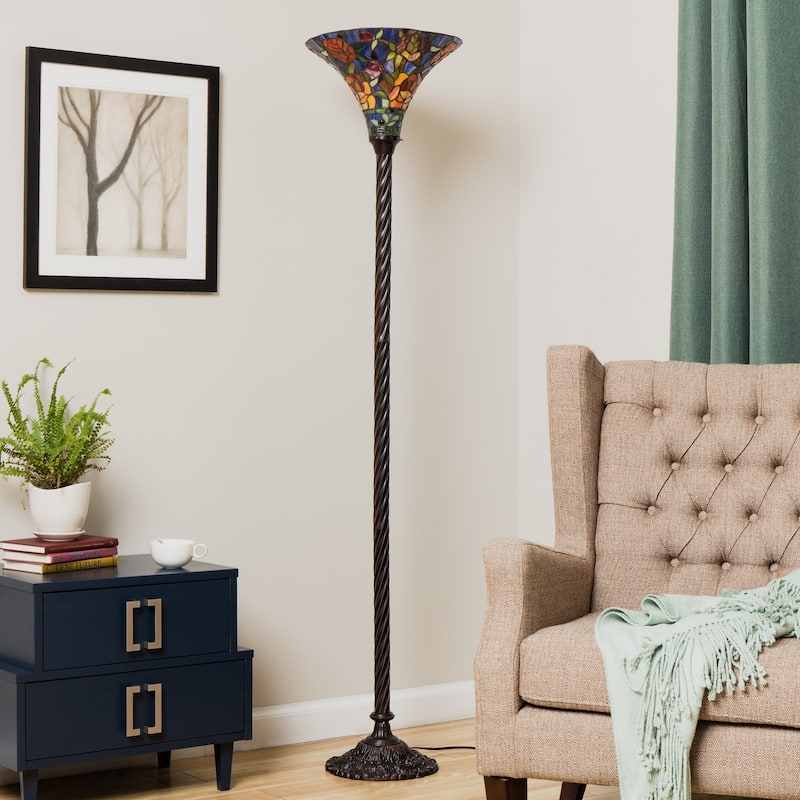Tiffany-style Rose Torchiere