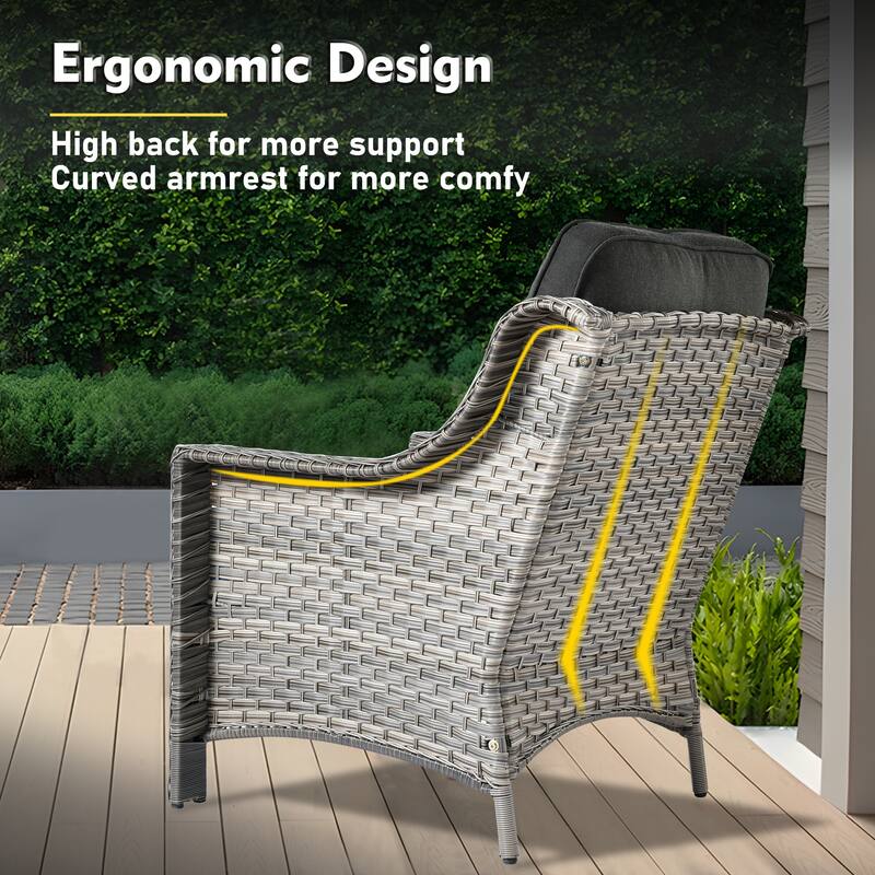 XIZZI 6-Piece Patio Wicker Outdoor Furniture Deep Seat Conversation Sofa Set