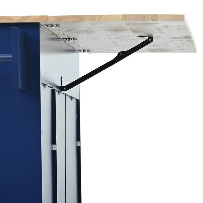 Mobile Drop Leaf Kitchen Cart on Locking Wheels with Wood Top, 52.7'' Large Storage Cabinets with Adjustable Shelves & 3 Drawer