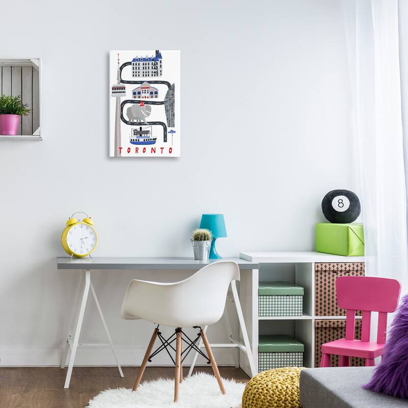 Stupell Toronto Whimsical Travel City Canvas Wall Art Design By Carla Daly
