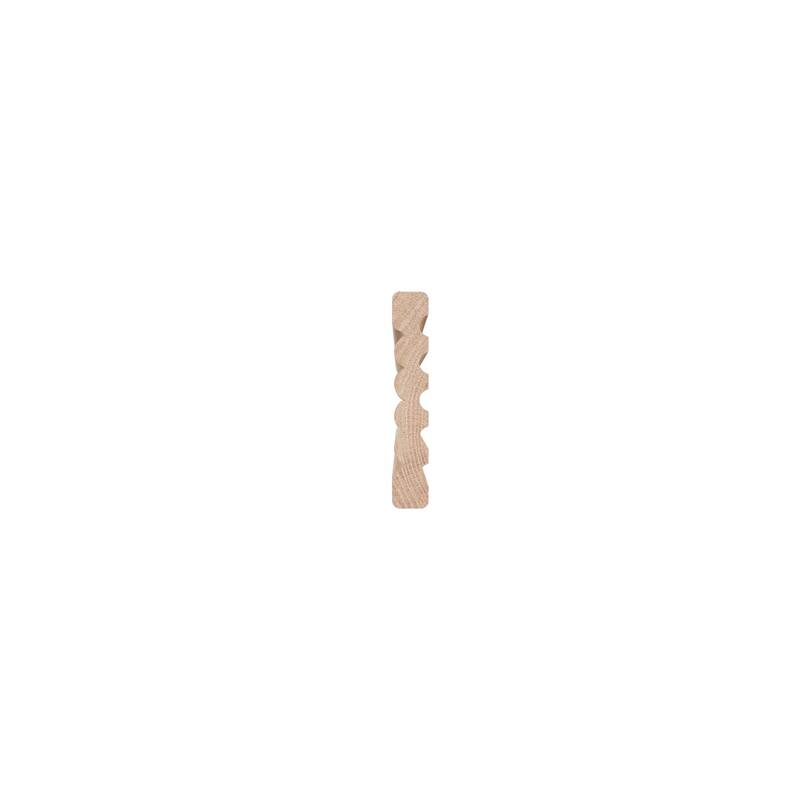 WM338: 9/16-in D x 3-3/8-in W x 96-in L Americraft Solid Hardwood Stain Grade Fluted or Reeded Reversible Moulding
