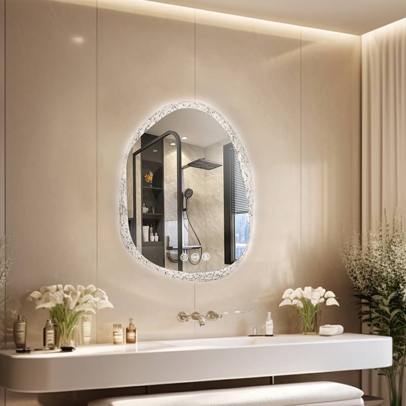 28 x 35 Inch LED Bathroom Vanity Mirror with Lights for Wall, Anti Fog Mirror for Bathroom, 3 Colors and Dimmable Light
