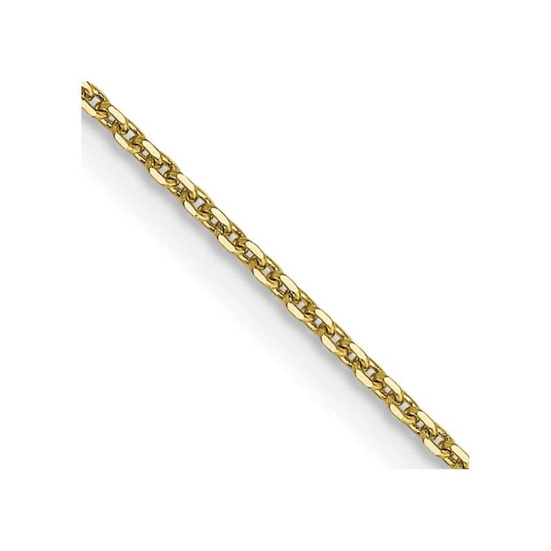 Curata 10k Yellow Gold 0.9mm Diamond Cut Cable Chain Necklace (Lobster)