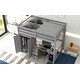 preview thumbnail 7 of 15, Full Size Loft Bed with Wardrobe, Desk and Storage Drawers, Grey