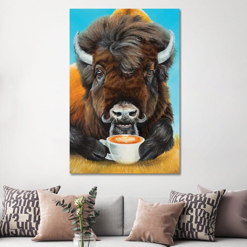 iCanvas "Bison Latte" by Holly Simental Canvas Print