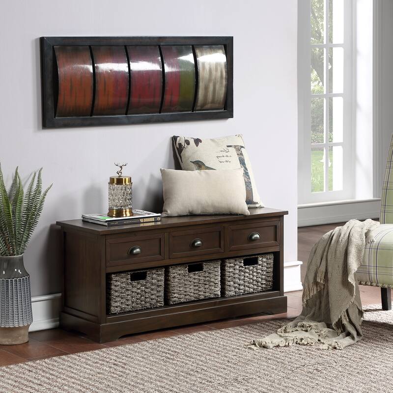 homes collection wood storage bench