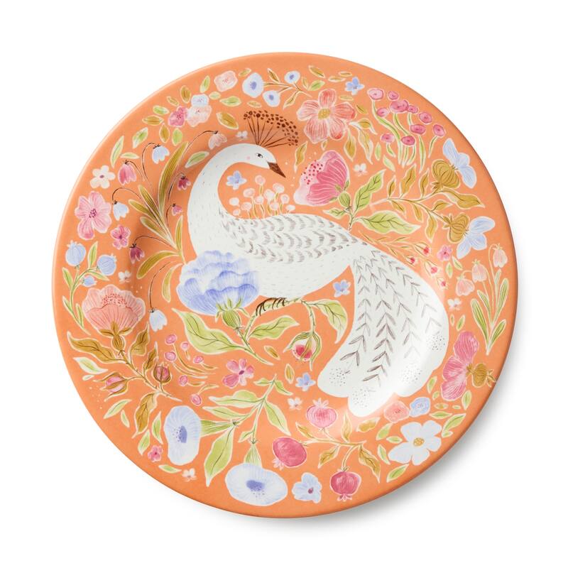 Certified International Menagerie 9" Salad/Dessert Plates, Set of 4 Assorted Designs - 9.00"L x 9.00"W x 1.00"H