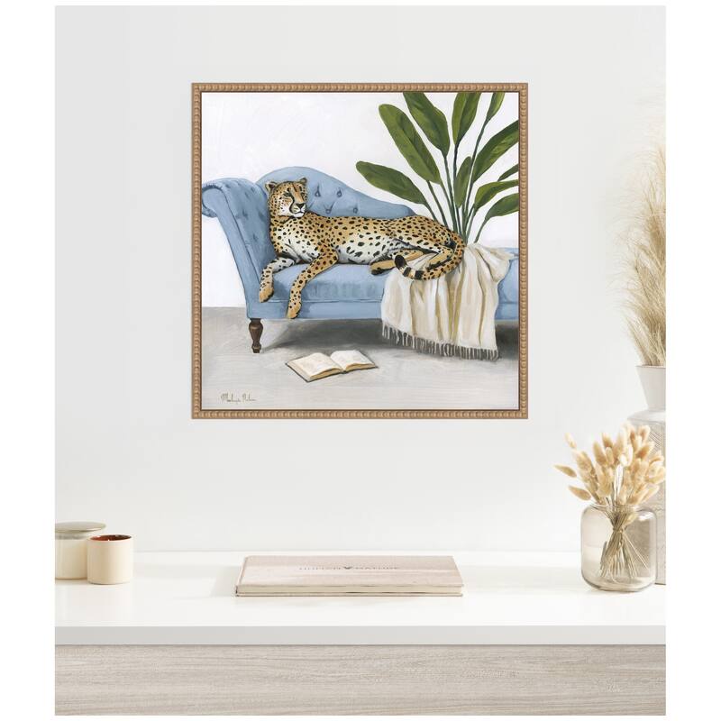 Kate and Laurel La Dulce Vida Cheetah by Mackenzie Nelson Framed Canvas Wall Art Print