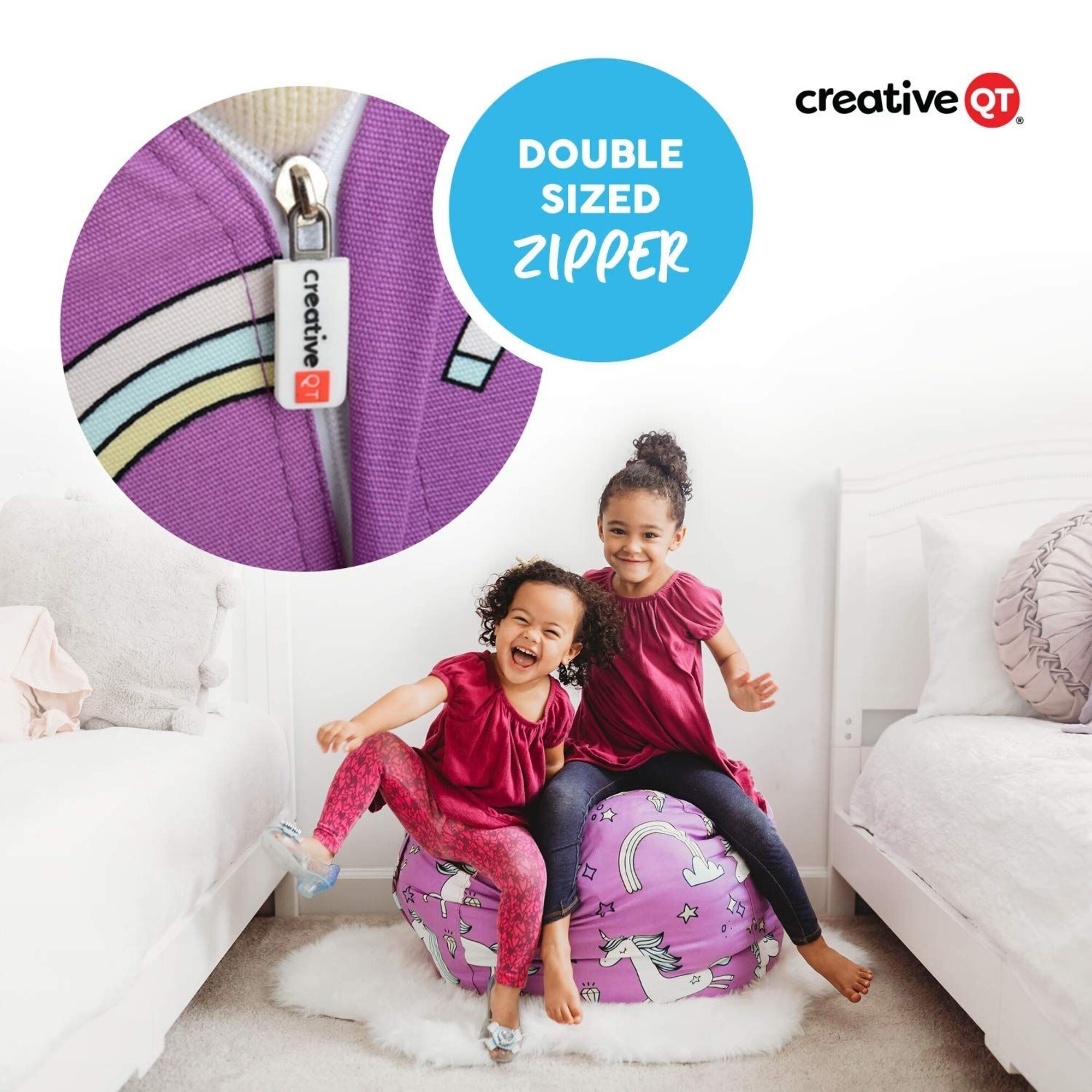 Creative QT Stuff 'n Sit XL 38'' Bean Bag Storage for Stuffed Toys