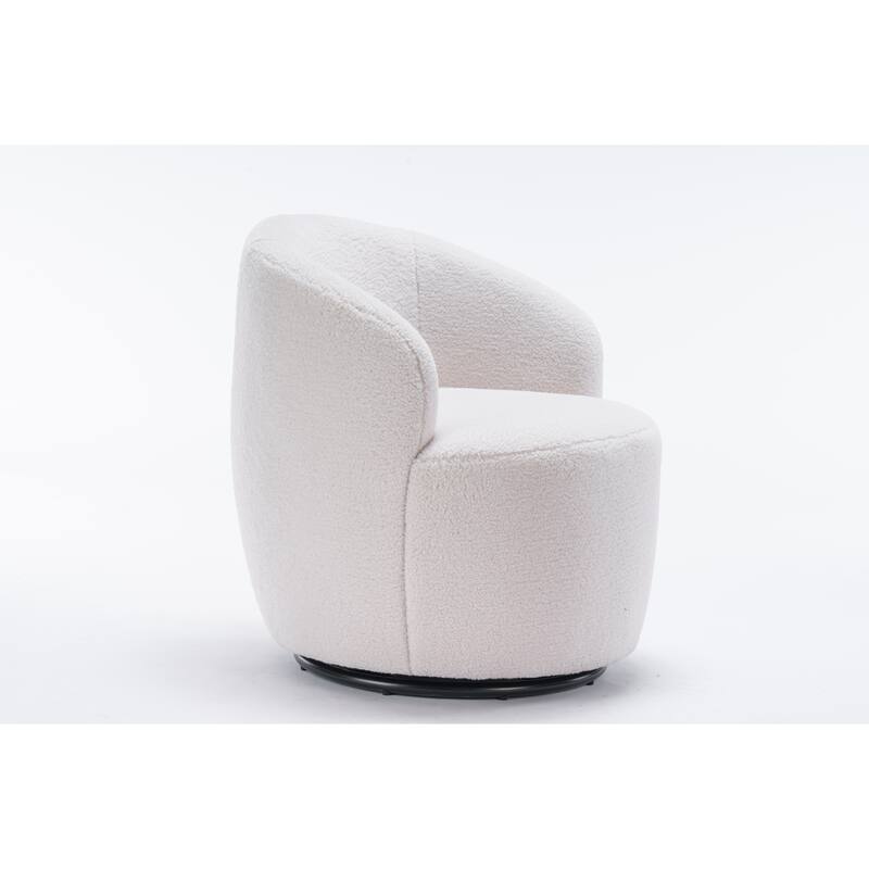 25.60" Swivel Barrel Chair, Modern Small Single Sofa Chair Comfy Round Upholstered Armchair for Living Room Bedroom