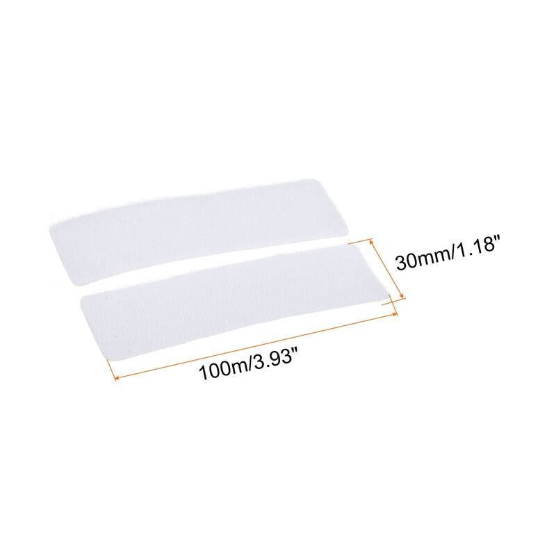 Hook and Loop Tapes Nylon Sticky Glue Self Adhesive 30mm x 100mm White 16 Set