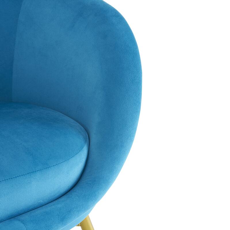 Christopher Knight Home - Eliana Modern Teddy Fabric Accent Chair with Curved Backrest and Gold Legs