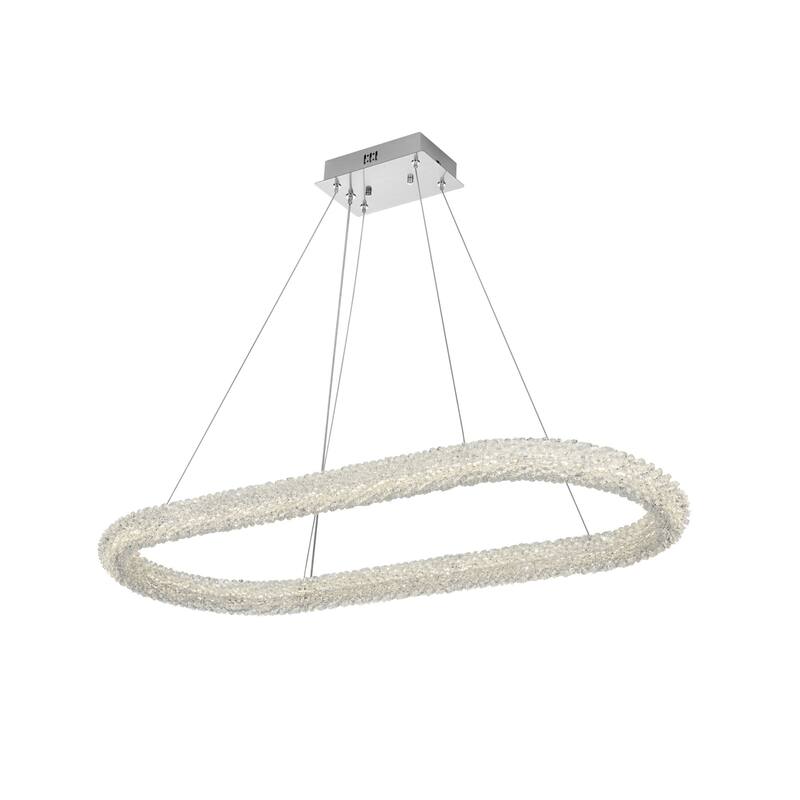 Elegant Lighting 3800D42L1 Bowen 42" Wide LED Crystal Ring Chandelier