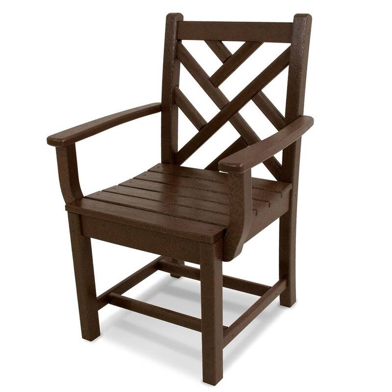 POLYWOOD Chippendale Outdoor Dining Arm Chair - Mahogany