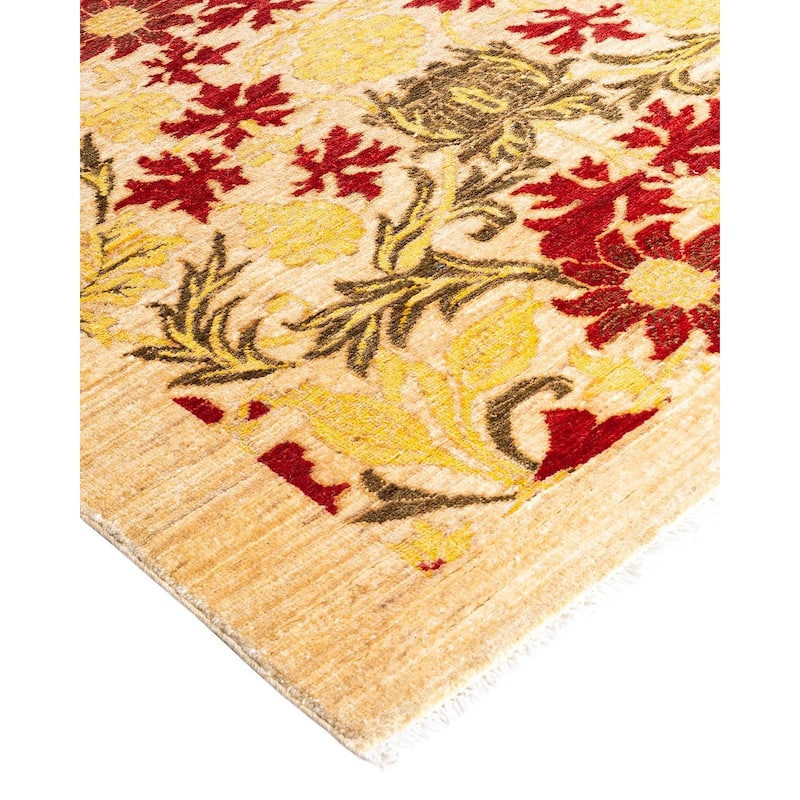 Arts & Crafts One-of-a-Kind Hand-Knotted Area Rug - Ivory, 8' 8" x 11' 10" - 8' 8" x 11' 10"