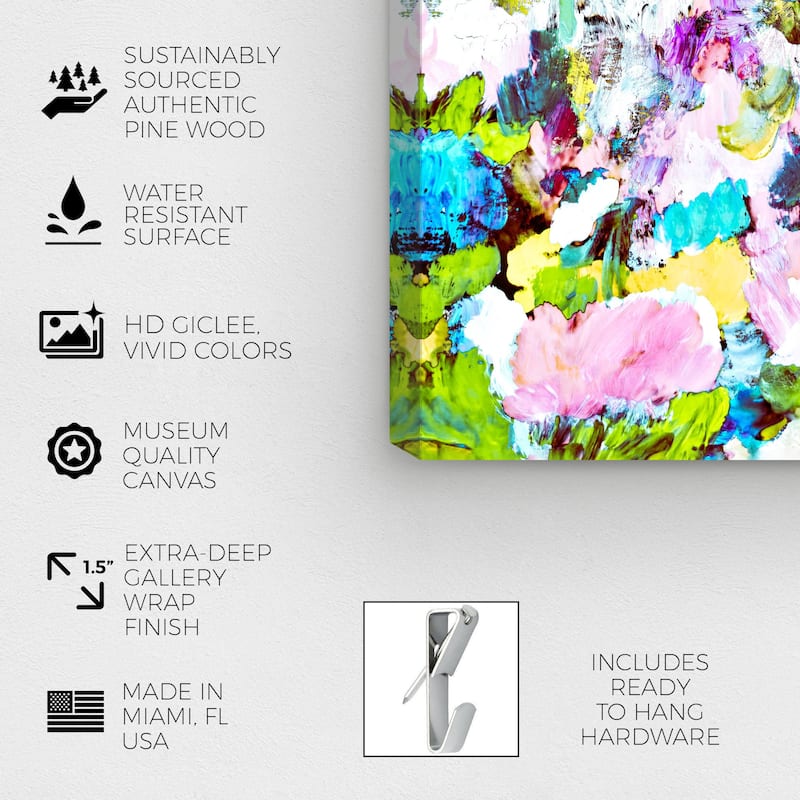 Wynwood Studio Abstract Tea Garden Blue and Modern & Contemporary Wall Art Canvas Print