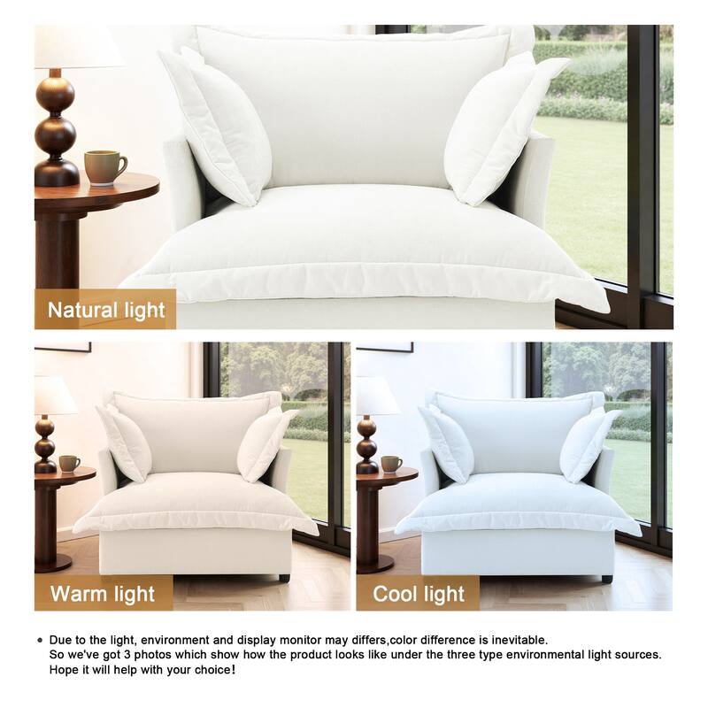 39"W Oversized Upholstered Chenille Comfy Cloud Accent Armchair