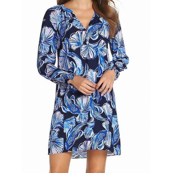 Shop Lilly Pulitzer Blue Womens Size Large L Brynle Print Shift