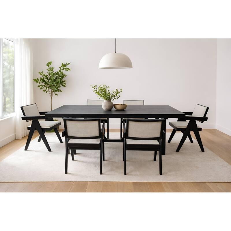 Alpine Furniture Raquel 84"W Rectangular Dining Table in Black