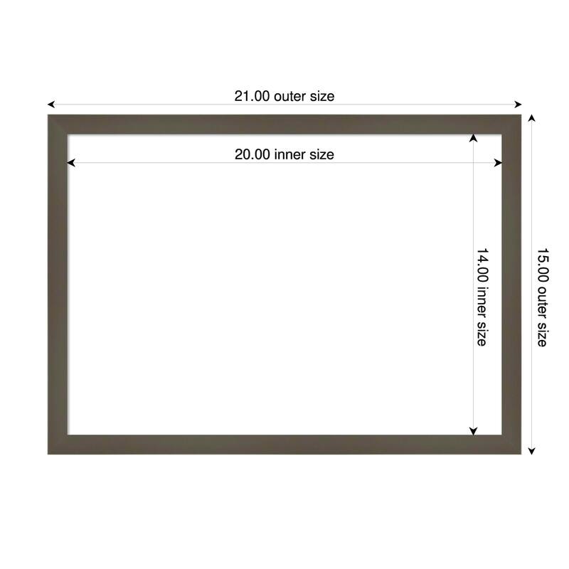 Amanti Art Svelte Clay Grey Framed Dry Erase Magnetic Board - 21 x 15 in - Svelte Clay Grey