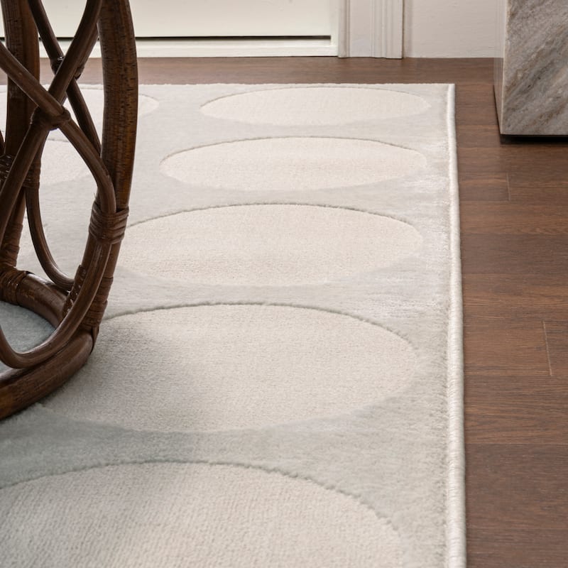 JONATHAN Y Damon Modern Geometric Circle Dot High-Low Area Rug