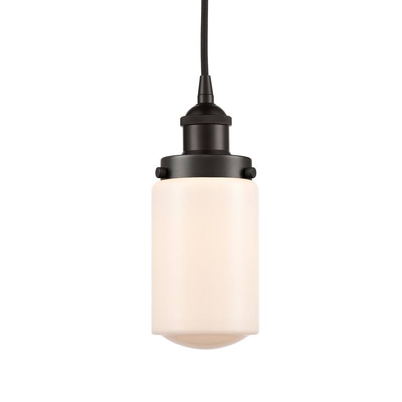Innovations Lighting 616-1PH-10-5 Dover Pendant Dover 5" Wide Mini - Oil Rubbed Bronze / Matte White