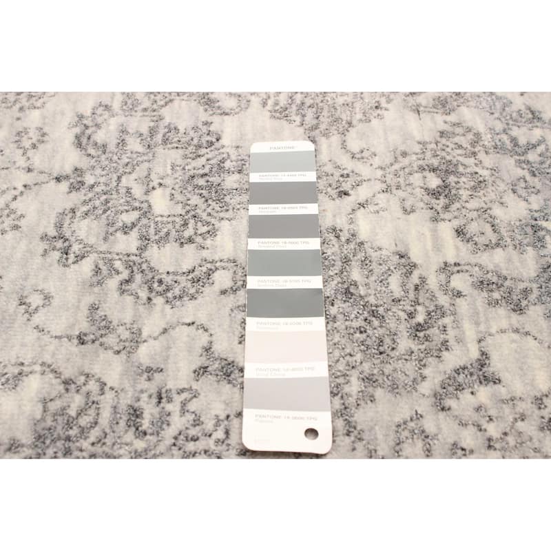ECARPETGALLERY Hand-knotted Heritage Grey Silk, Wool Rug - 2' 7" x 8' 7"