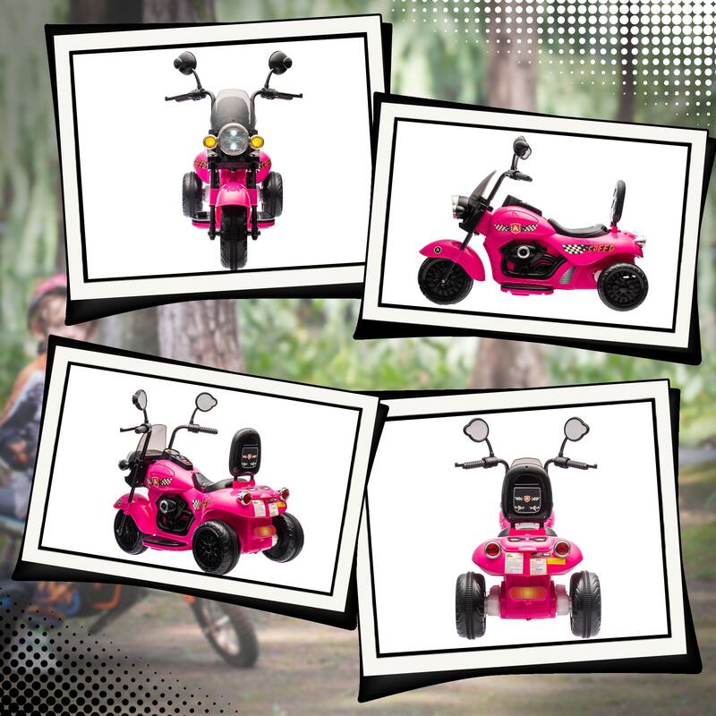 6V Electric Ride-On Motorcycle for Kids, 3-Wheel Chopper with Headlights, Music, Forward & Reverse, Ages 3-6