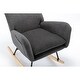 preview thumbnail 17 of 48, Modern Living Room Teddy Fabric Rocking Chair with Pocket and Headrest, Dark Green