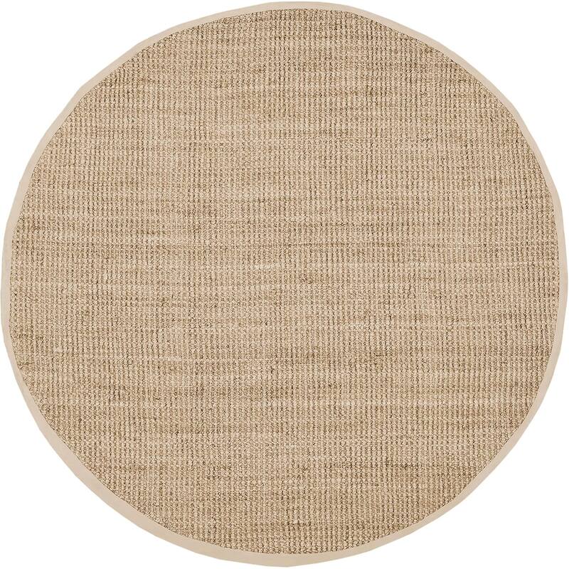 Delara Handwoven Boucle Area Rug, 100% Natural Texture & Lasting Durability for Modern High-Traffic Areas like Living Rooms - 6' Round - Natural