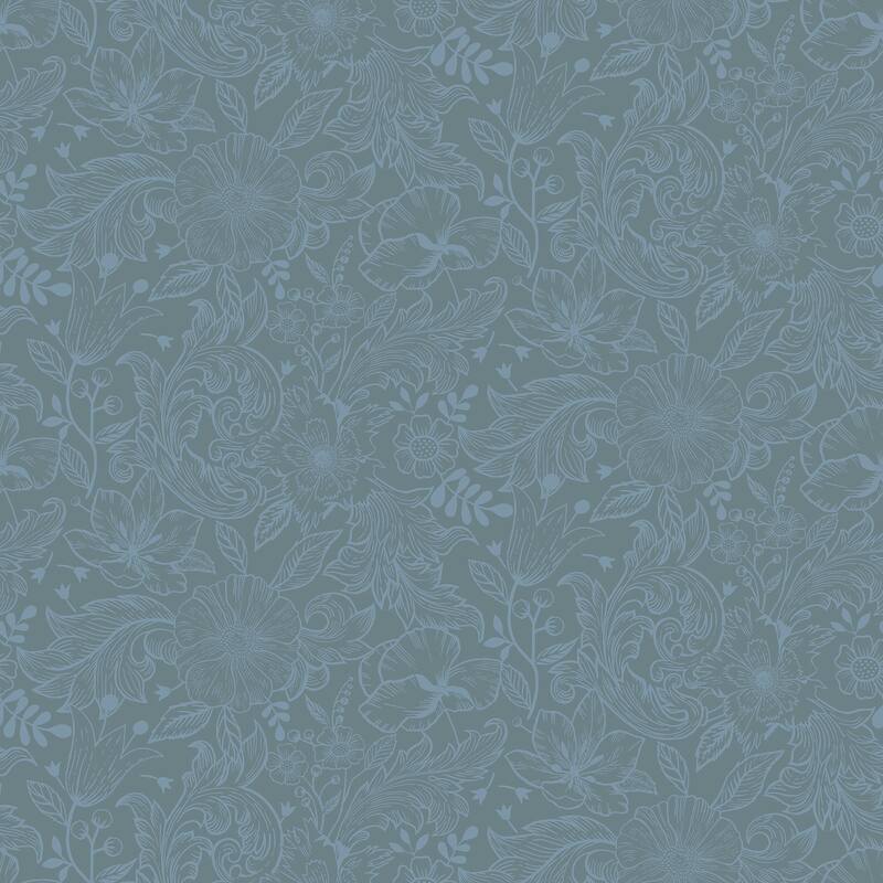 A-Street Prints Wilma Blue Block Print Wallpaper