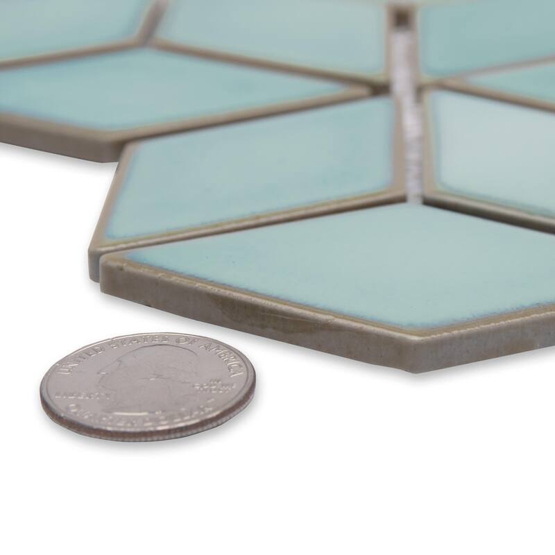 Merola Tile Hudson Rhombus Mint Green 10-1/4" x 11-3/4" Porcelain Mosaic Floor and Wall Tile
