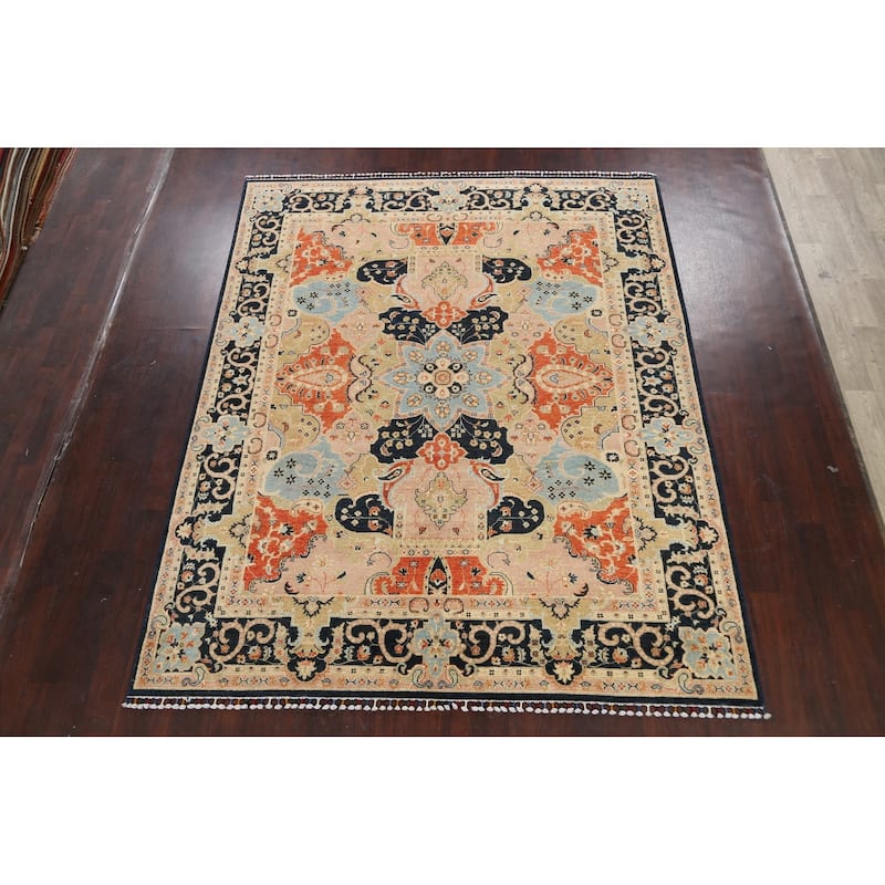 Eye-catching Floral Khotan Oriental Area Rug Wool Hand-knotted Carpet - 8'0" x 9'8"