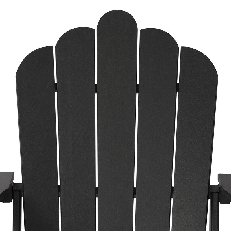 Aderson Outdoor Poly Adirondack Chair with Side Table and Ottoman