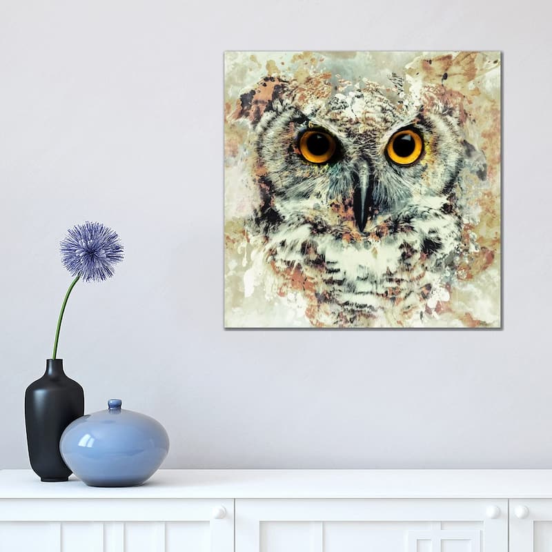 iCanvas "Owl II" by Riza Peker Canvas Print - 18x18x1.5