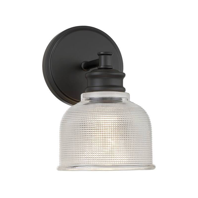 Bellevue SH47154 10" Tall Wall Sconce with a patterned glass dome - Matte Black