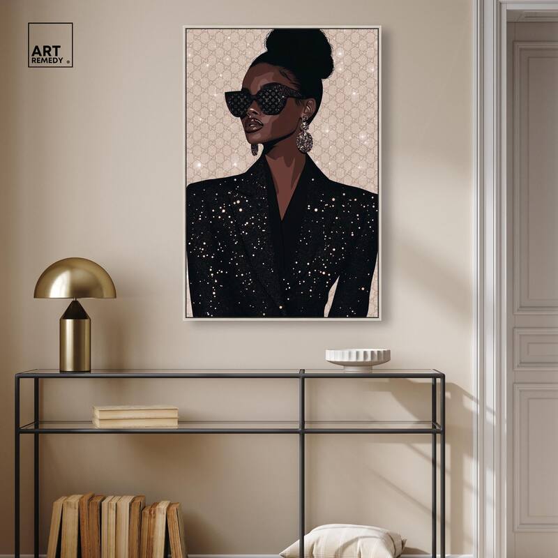 Elegant Woman Sparkle Canvas by Art Remedy