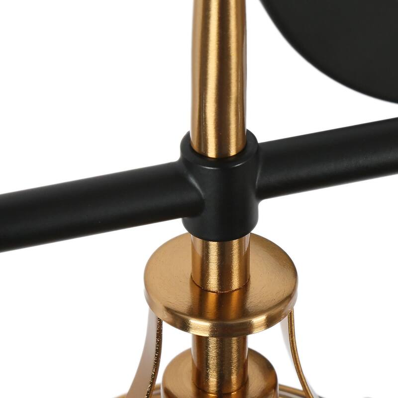 Beta Modern 4-Light Bathroom Vanity Lights Black Gold Glass Wall Sconces - 28.5''L x 7''W x 12.5''H