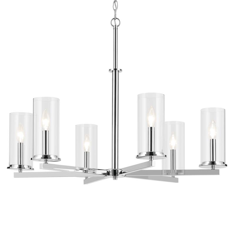 Kichler Lighting Crosby 32.25 in. 6-Light Clear Glass Chandelier