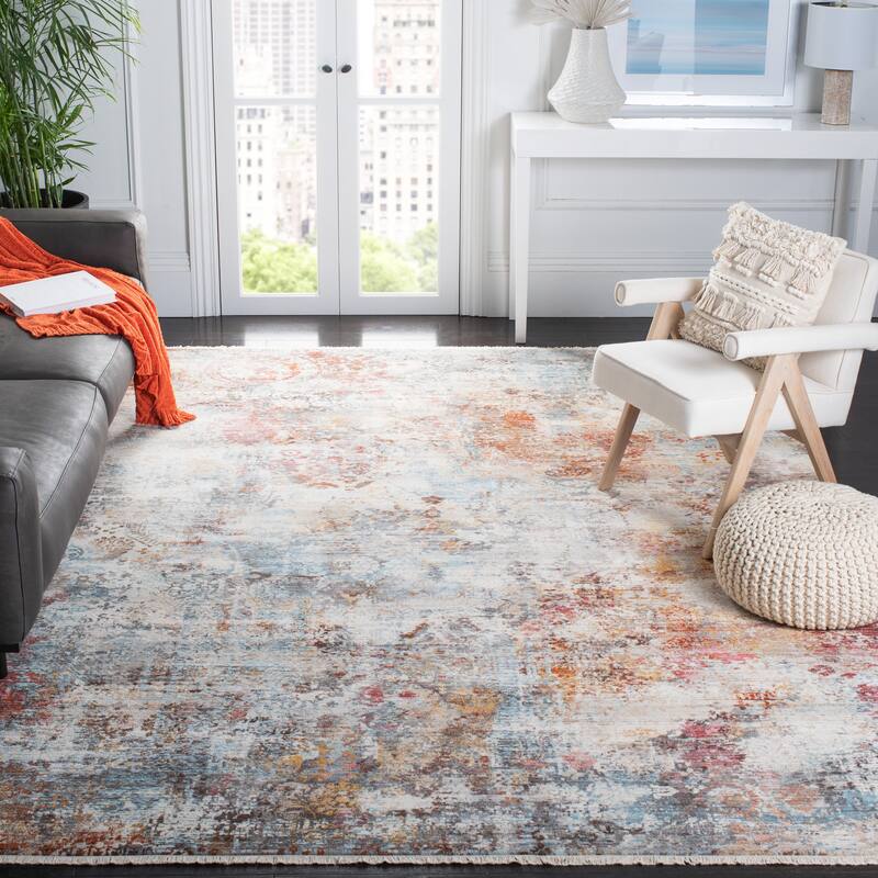 SAFAVIEH Vintage Persian Cass Irmina Modern Abstract Rug - 9' x 12' - Rust/Blue