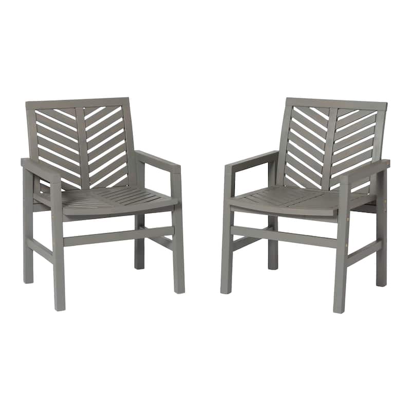 Middlebrook Acacia Wood Chevron Patio Chair (Set of 2)