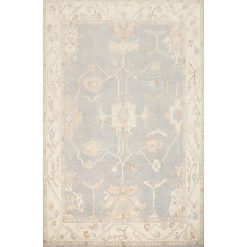 Hand Knotted Oriental 100% Wool Carpet Transitional All-Over Greys & Charcoal Oushak Area Rug - 11' 10'' X 9' 0''