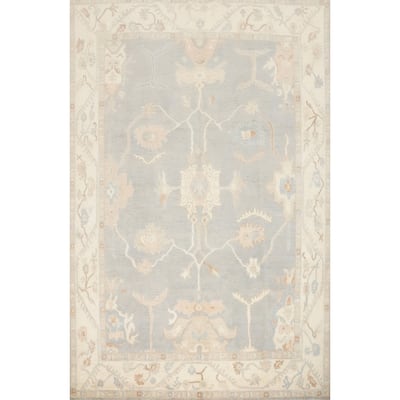 Hand Knotted Oriental 100% Wool Carpet Transitional All-Over Greys & Charcoal Oushak Area Rug - 11' 10'' X 9' 0''