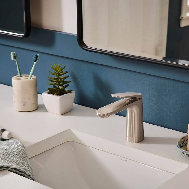 Ruvati Este Single Handle Stacked Short Bathroom Faucet in Brushed Nickel - RVF5135BN - 7'6" x 9'6"