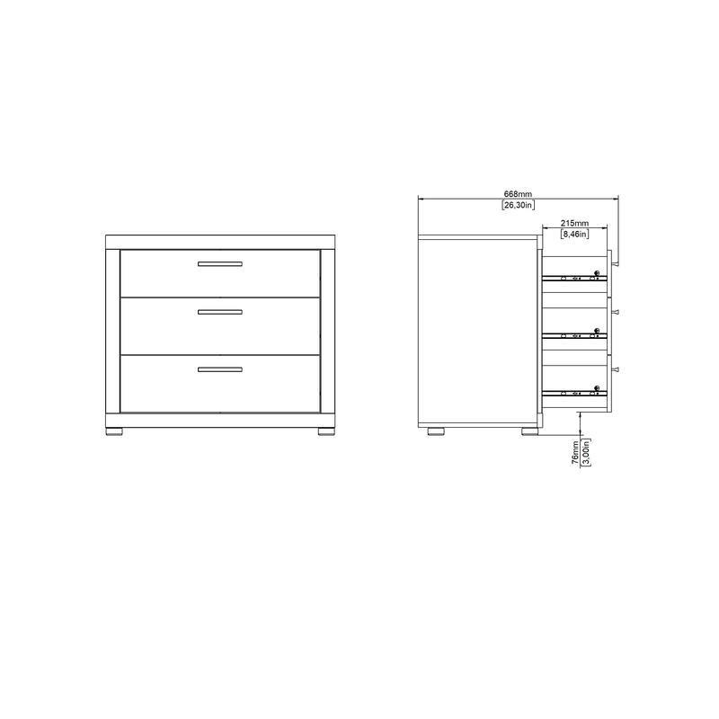Porch & Den Mira 3-Drawer Chest, Jackson Hickory