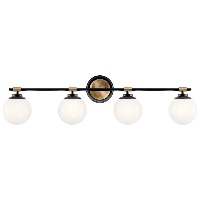 Benno 34 in. 4-Light Bathroom Vanity Light with Opal Glass