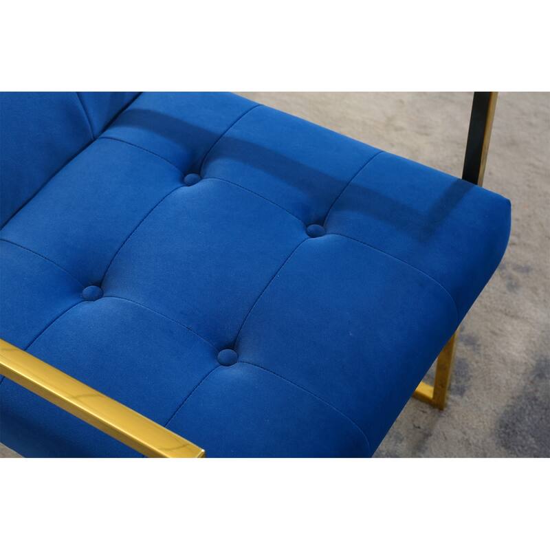 Velvet Dining Chair Tufted Design and Silver Finish Stainless Base